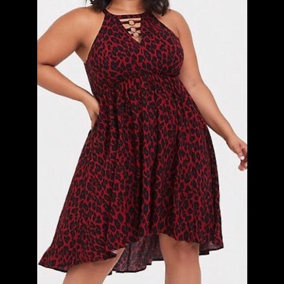 torrid Dresses & Skirts - Torrid Size 1 (1X 14-16) Red Leopard O-Ring Dress